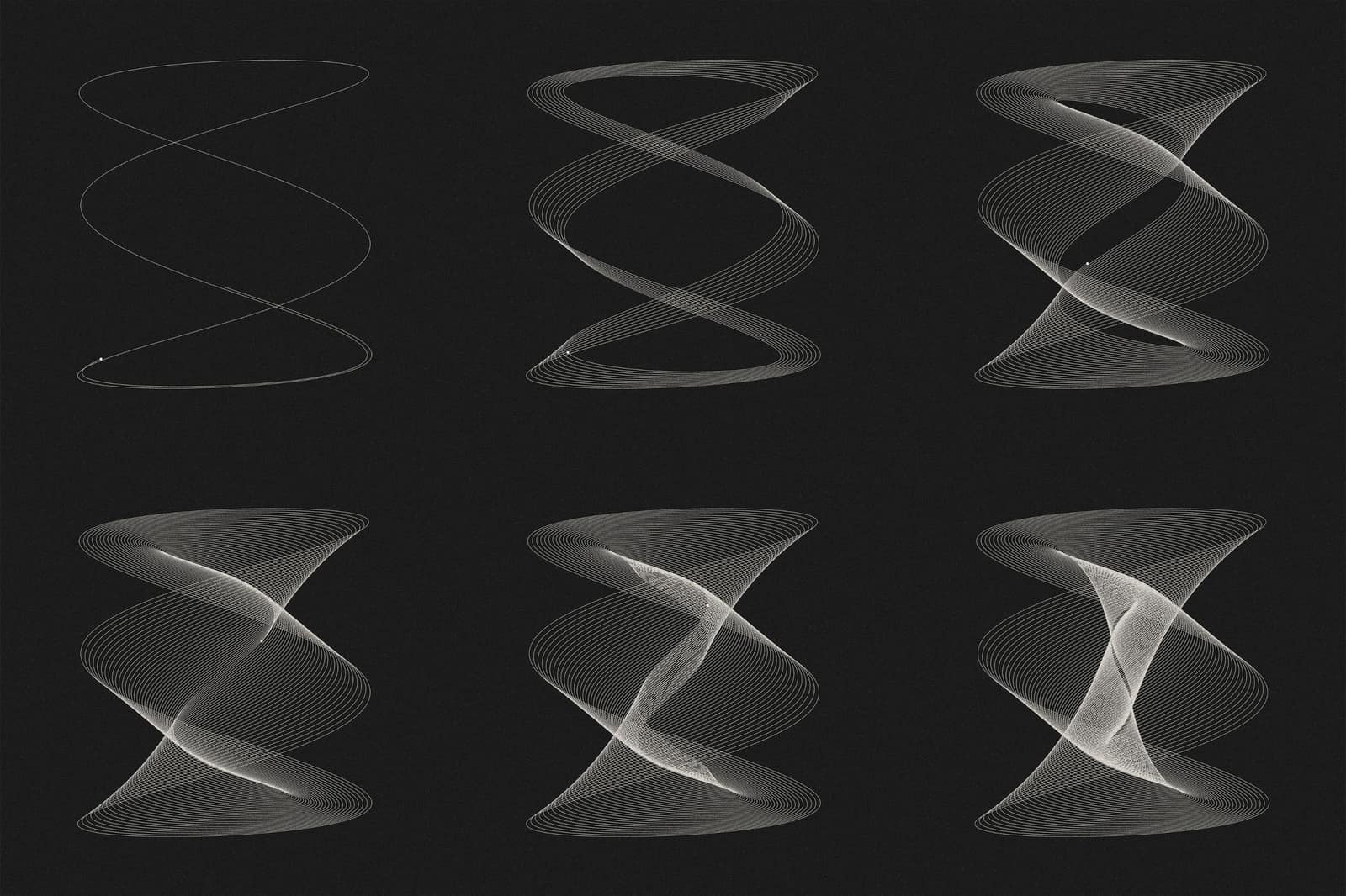 Time progression snapshots of an animated pendulum output