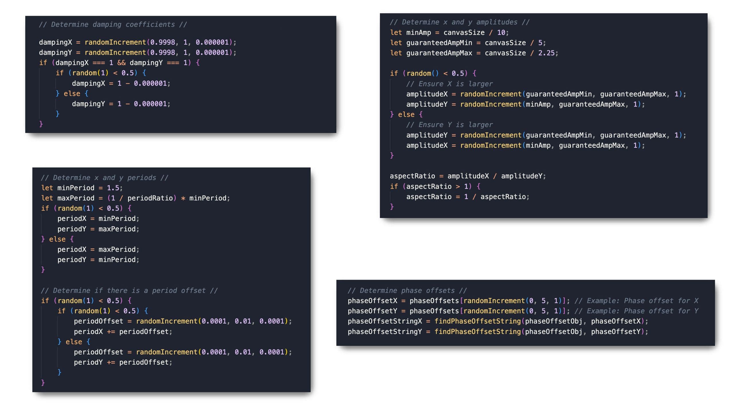 Algorithm controls for pendulum system parameters