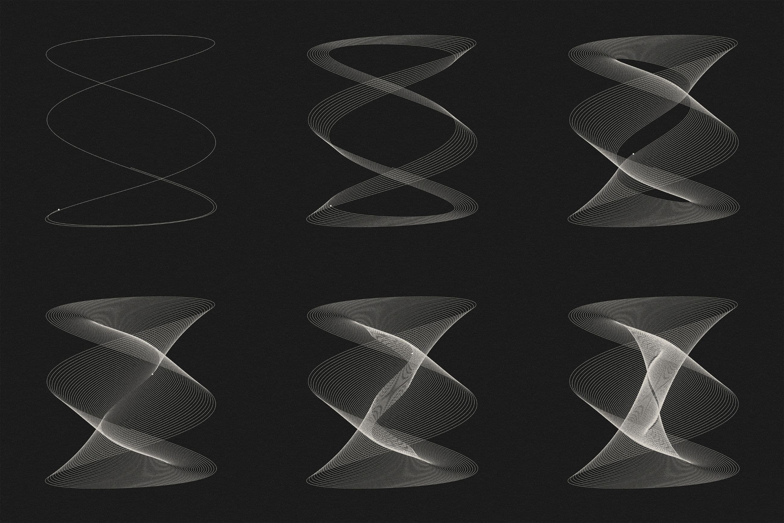 Time progression snapshots of an animated pendulum output